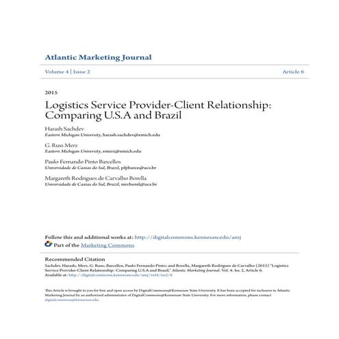 Sachdev Merz Barcellos Borella AMJ 2015 Logistics Service Provider Client Rel...