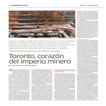 Toronto, corazón del imperio minero