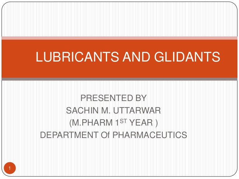 lubricants and glidents in pharmaceuticals