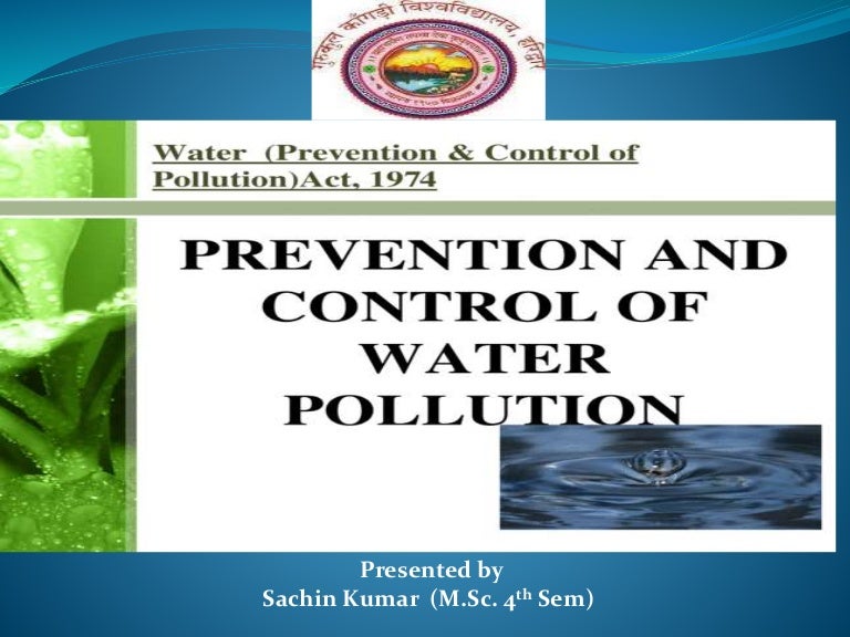 Water (prevention and control of pollution) act, 1974