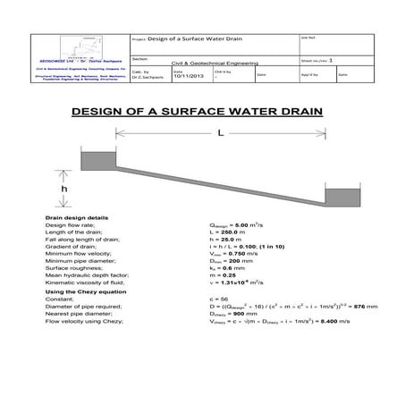 Sachpazis: Design of a surface water drain | PDF