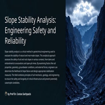 Sachpazis: Slope Stability Analysis: Engineering Safety and Reliability