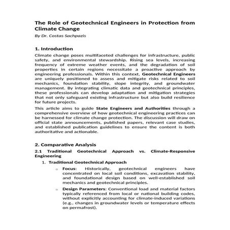 Sachpazis: The Role of Geotechnical Engineers in Protection from Climate Change