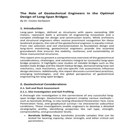 Sachpazis: The Role of Geotechnical Engineers in the Optimal Design of Long-S...