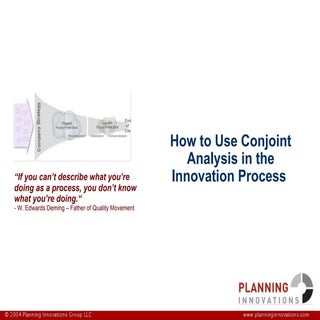 Planning Innovations: Conjoint Anal...