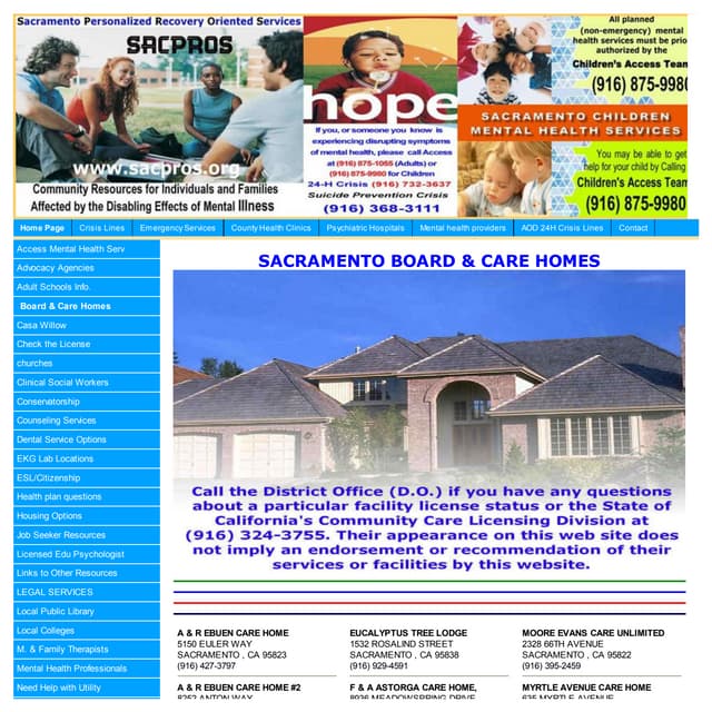Sacramento County Board & Care Homes | PDF