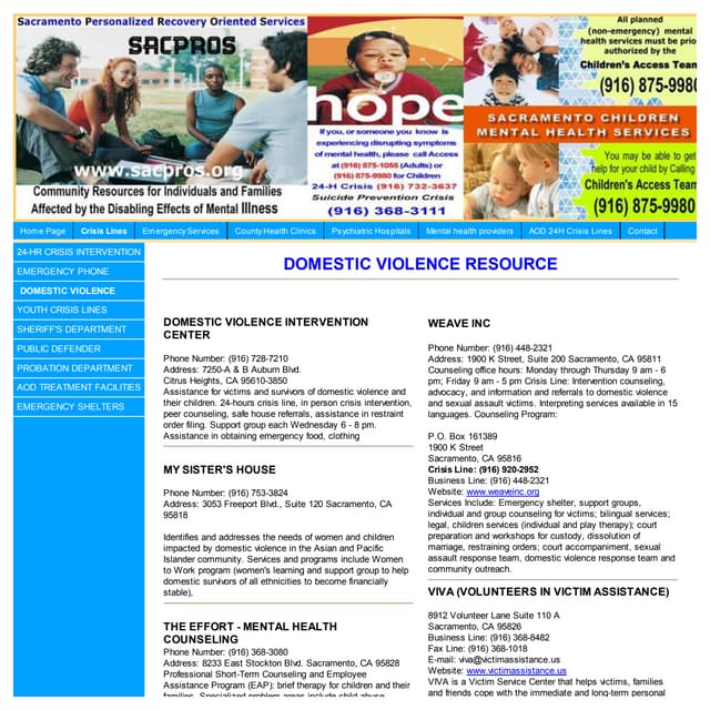 Sacramento County  Domestic Violence