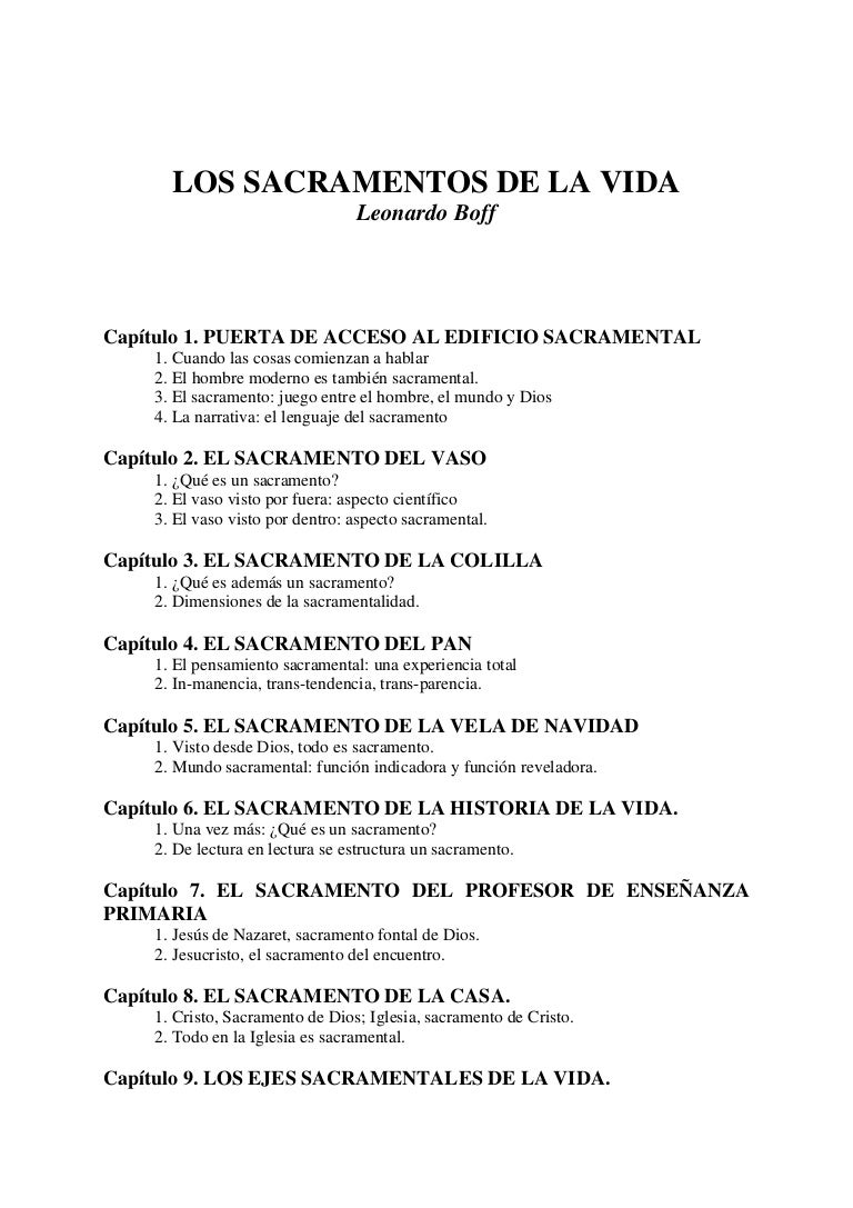 Sacramentos Vida Boff