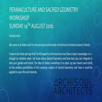 Permaculture and Sacred Geometry Workshop