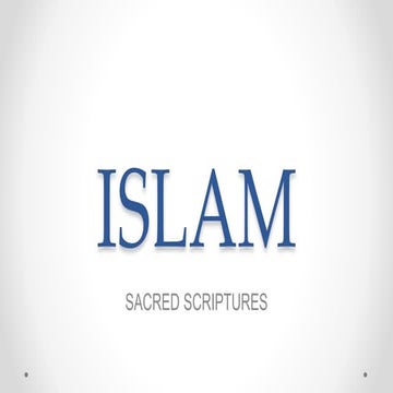 World Religion: Sacred Scriptures