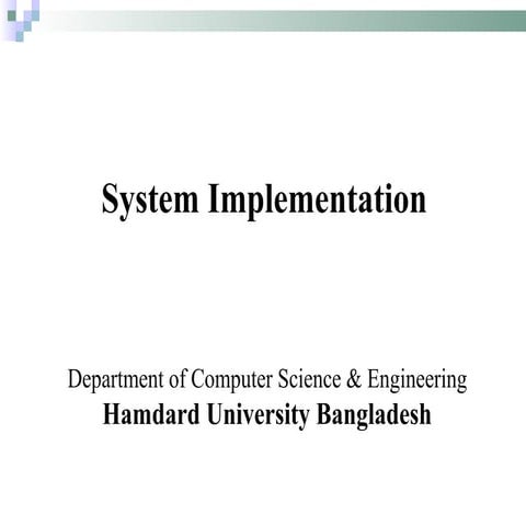 System imolementation(Modern Systems Analysis and Design) | PPT