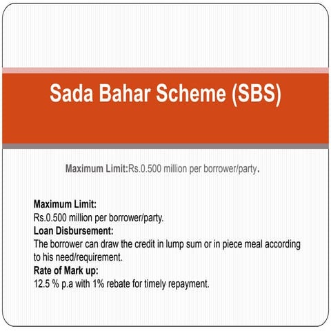 Sada bahar scheme (sbs)