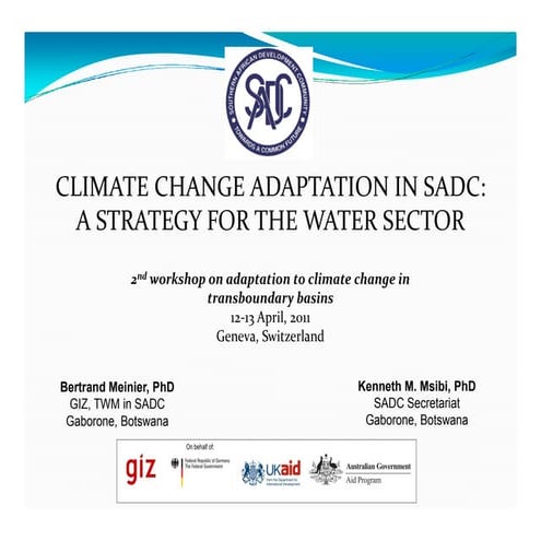 Climate change adaptation in SADC: a strategy for the Water Sector | PDF