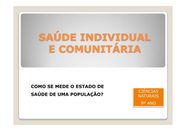 SaúDe Individual E ComunitáRia