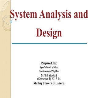 System Analysis and Design