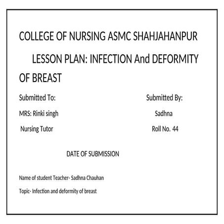 sadhna obg lesson plan nursing college.. | DOCX