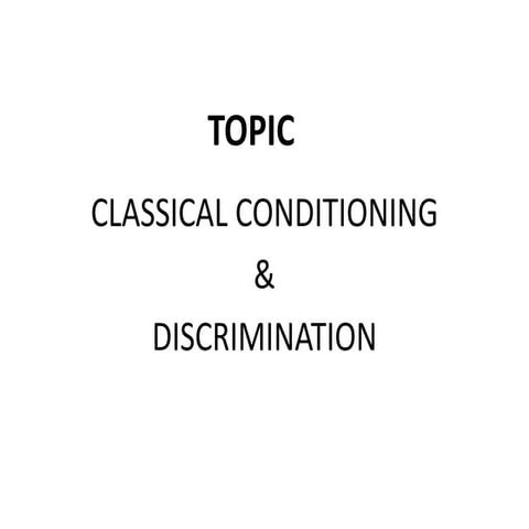 classical conditioning and discrimination