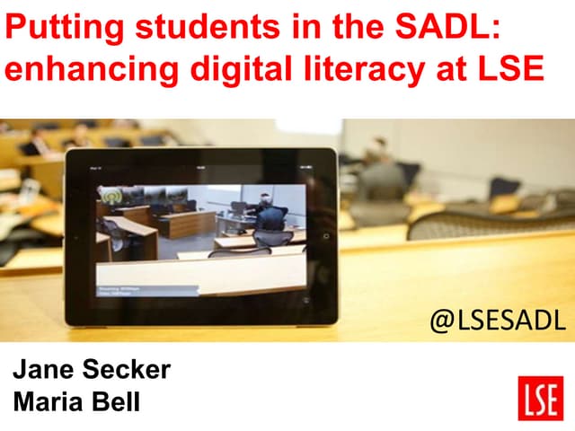 SADL UP - Keynote presentation at HEA Changing the Learning Landscape event 7...