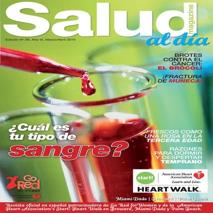 SALUD al dia magazine, Edicion # 29, Año VI, Marzo Abril 2010