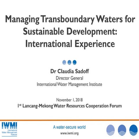 Managing Transboundary Waters for Sustainable Development: International Expe...
