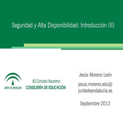 Seguridad y Alta Disponibilidad: vulnerabilidades