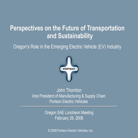 Perspectives on the Future of Transportation and Sustainability:  The Importa...