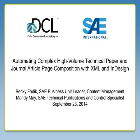 Automating Complex High-Volume Technical Paper and Journal Article Page Compo...