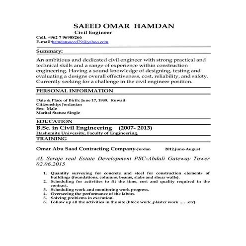 Saeed hamdan cv updated