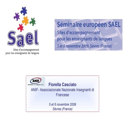 Pédagogie de l'échange à distance - ANIF