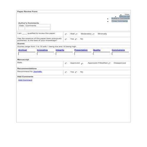 SAE Paper Review Form