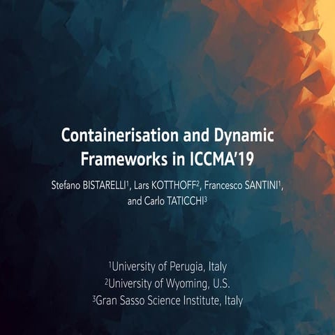 Containerisation and Dynamic Frameworks in ICCMA’19