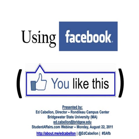 Facebook 101 for Student Affairs