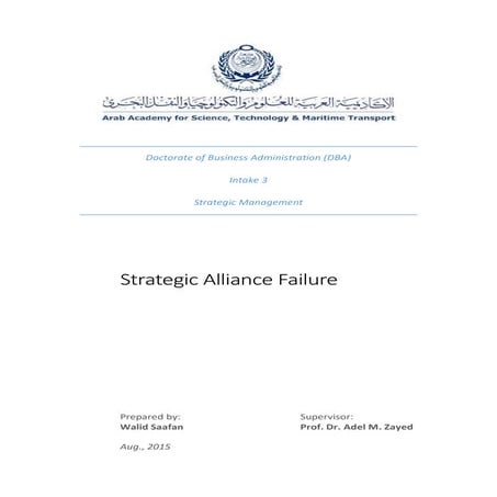 Strategic Alliance failure | PDF