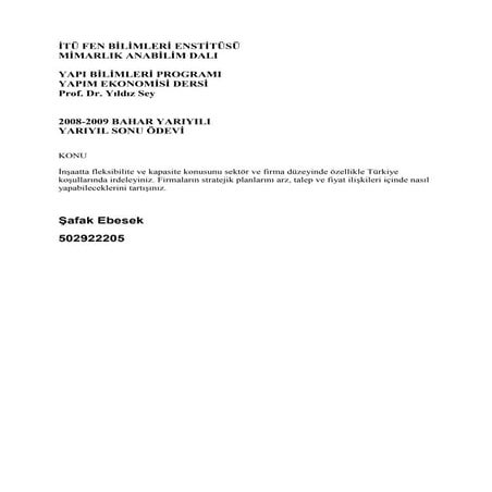 Safak Ebesek Insaatta fleksibilite ve kapasite