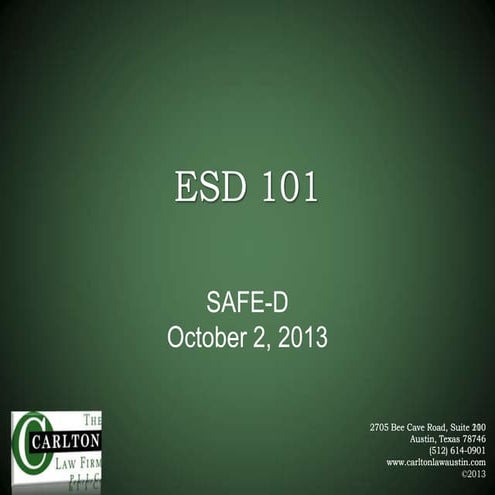 SAFE-D ESD 101 Presentation - October 2013 | PPTX