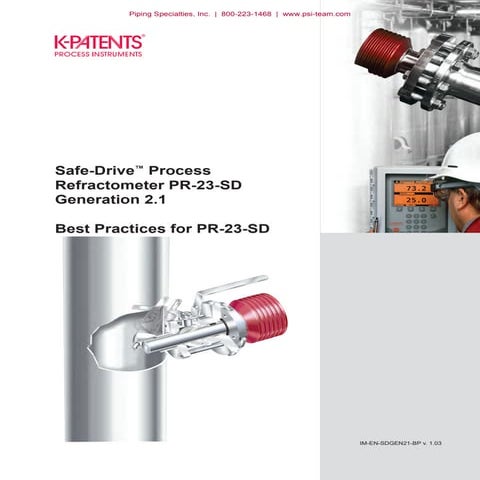 Safe-Drive™ Process Refractometer PR-23-SD Generation 2.1 Best Practices