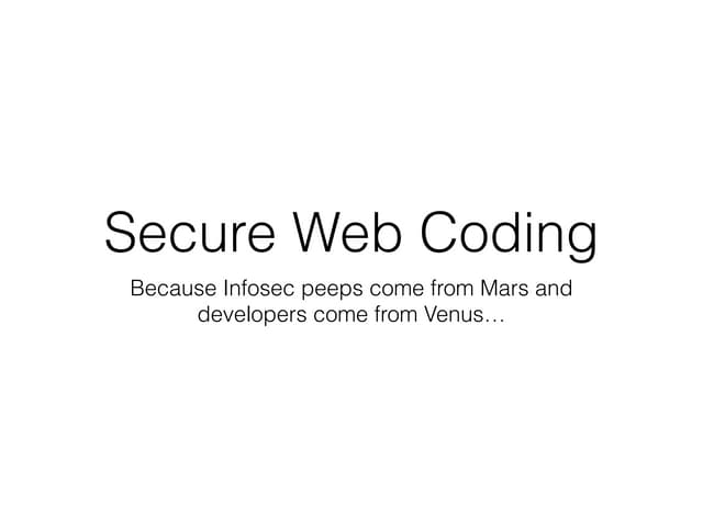Secure Web Coding
