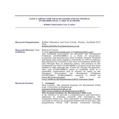 Safe Caring For Traumatised Young People