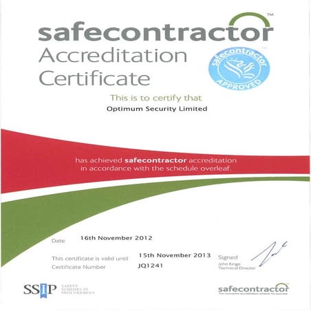 Safe Contractor