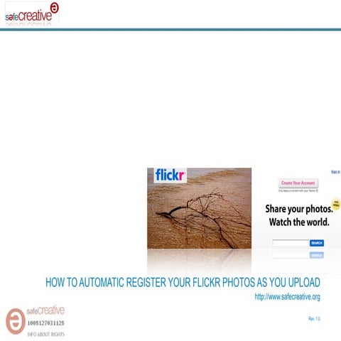 How to Automatic Register the Images you Upload to Flickr in Safe Creative 
