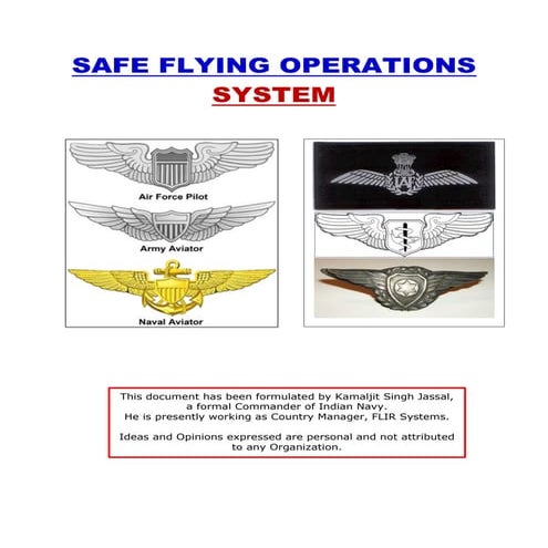 Safe flying operations system   SFOS
