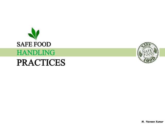 proper food handling, food safety, and sanitation practices | PPTX ...