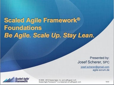 Introduction to Scaled Agile Framework SAFe