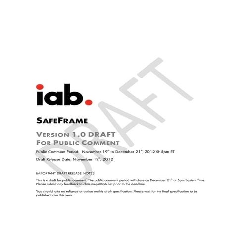 Safe frames 1.0