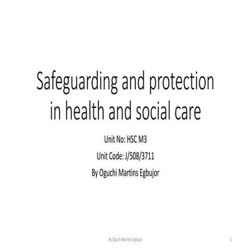 Safeguarding and protection in health and social care HSC M3 L2 Extended Dipl...
