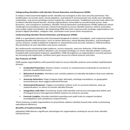 Identity Threat Detection and Response..