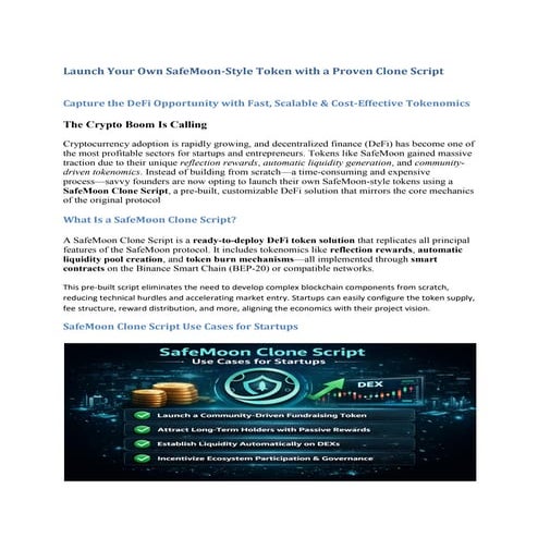 Safemoon Clone Script for Startups and Entrepreneurs.pdf