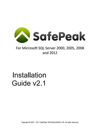 Safe peak installation guide version 2.1