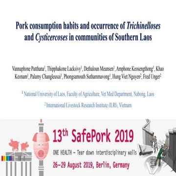 Pork consumption habits and occurrence of trichinellosis and cysticercosis in...