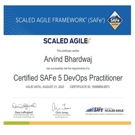 SAfe SAFe 5 DevOps Practitioner Certificate